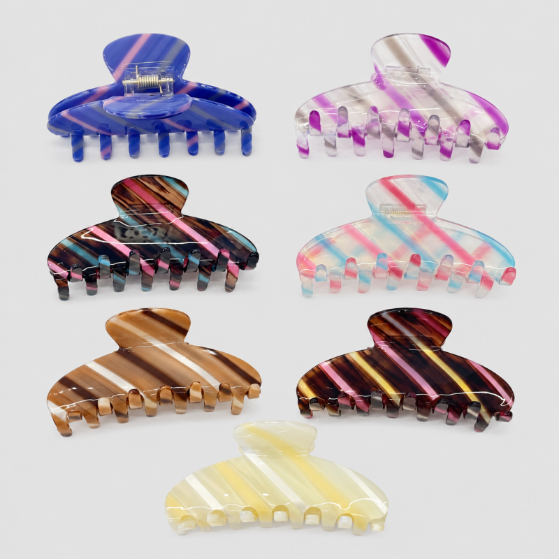 Striped Jelly Claw Clip