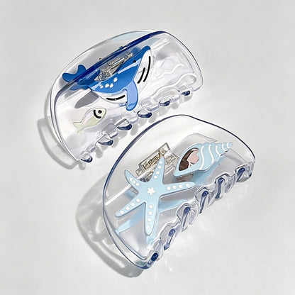 Ocean Series Transparent Shark Hair Claw Clips