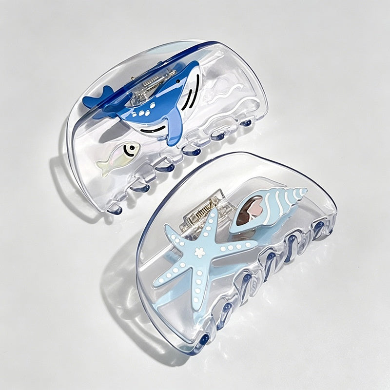 Ocean Series Transparent Shark Hair Claw Clips