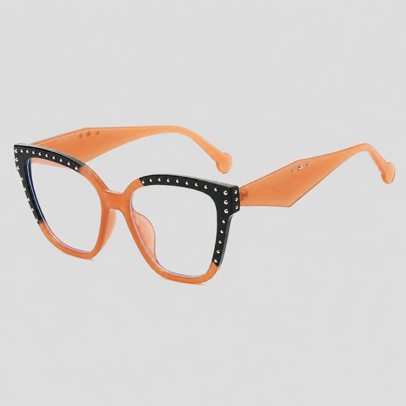 Retro Rivet Square Cat Eye Fashion Sunglasses