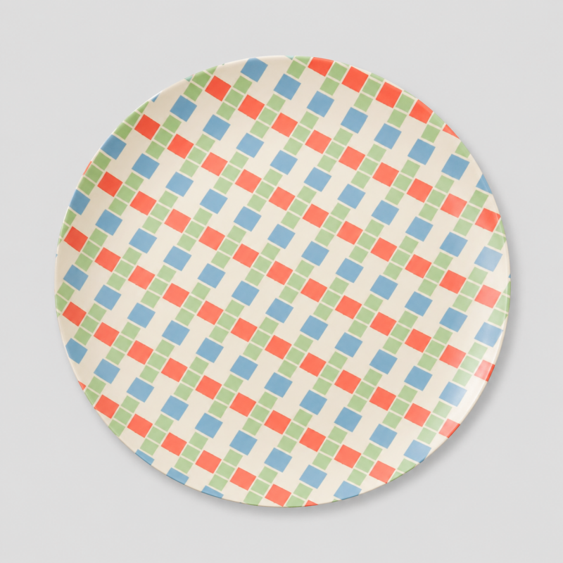 Gingham Dinner Plate