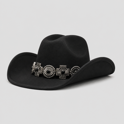 Heavy-duty Faux Suede Hardware Cowboy Hat