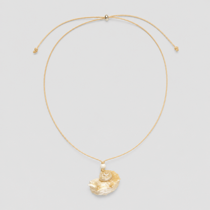 Boho Thin Cord Real Conch Shell Pendant Necklace