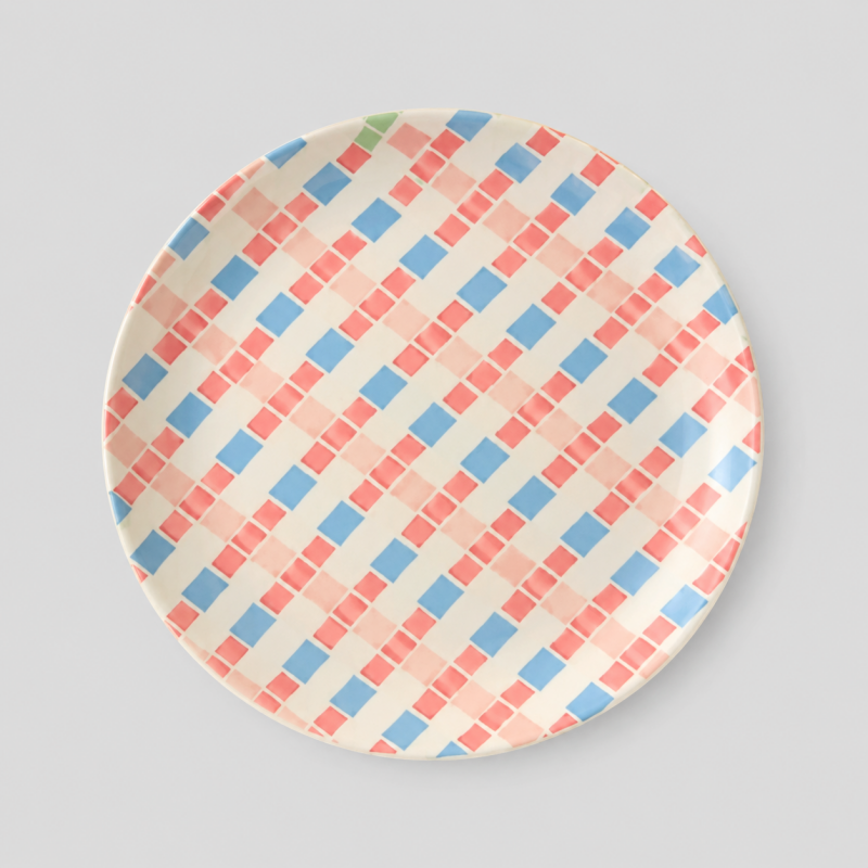 Gingham Dinner Plate