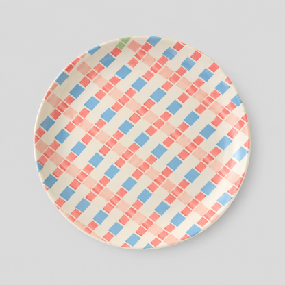 Gingham Dinner Plate