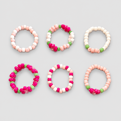 Pink Tones Flower Bead Ring