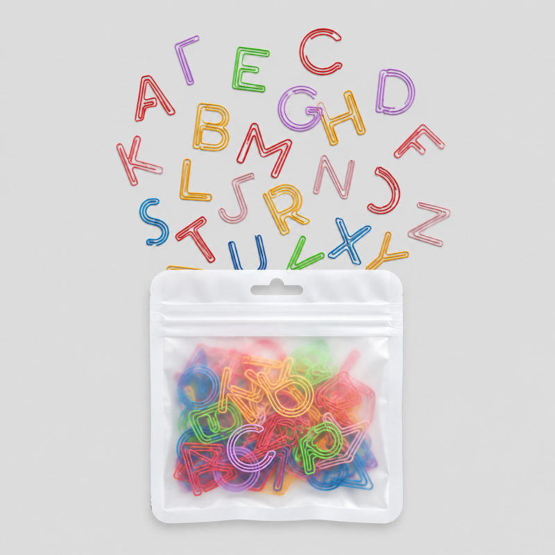 Alphabet Letter Shape Metal Paper Clips 26PCS Set