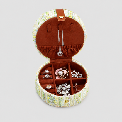 Tweed Round Jewelry Box