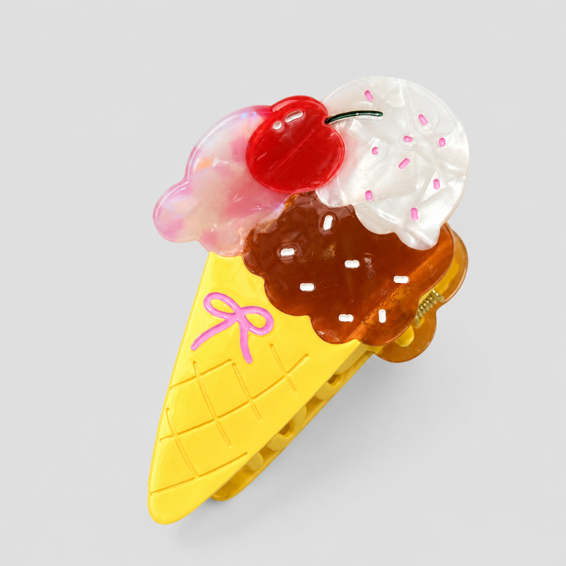 Ice Cream Shark Hair Claw Clip