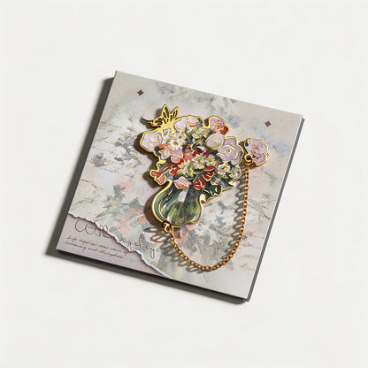 5 Random Retro Oil Painting Floral Metal Paper Clips Sets