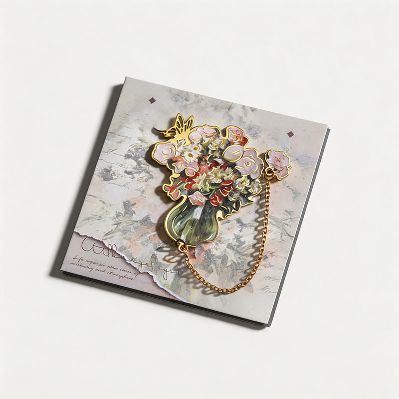 Vintage Oil Painting Floral Metal Bookmarks