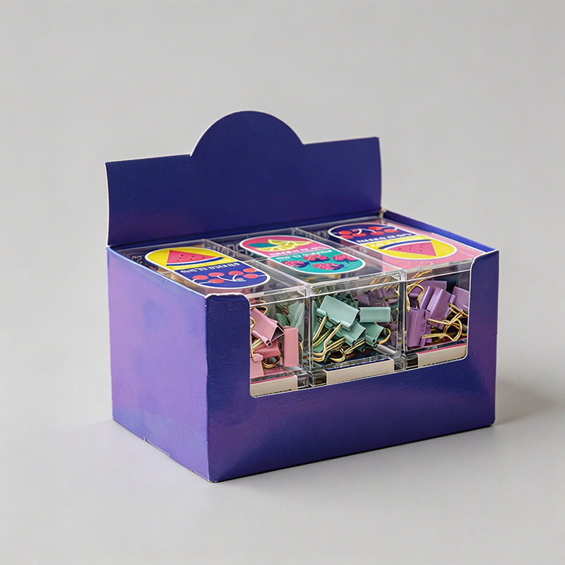 Colorful Binder Clips With Golden Metal Handles