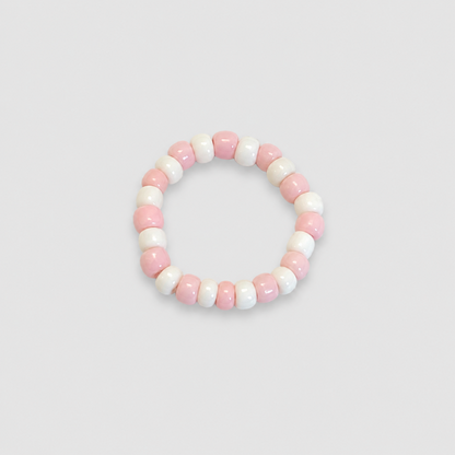Pink Tones Flower Bead Ring