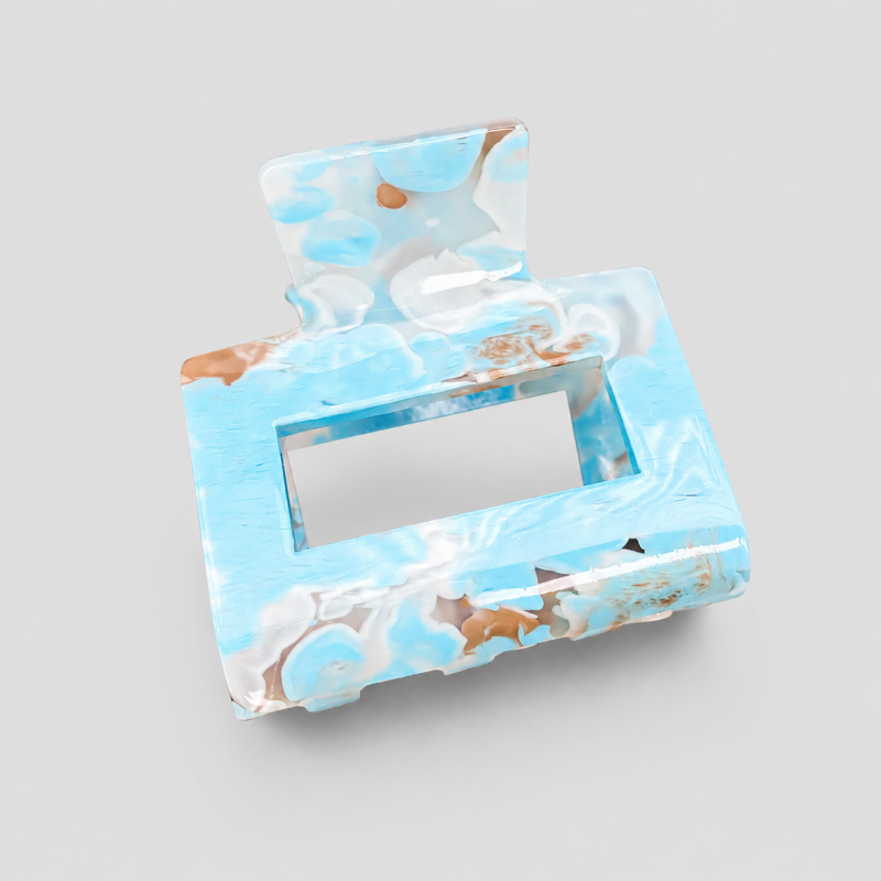 Mini Hollow Square Marbled Hair Claw Clip