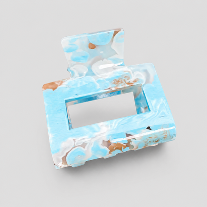 Mini Hollow Square Marbled Hair Claw Clip