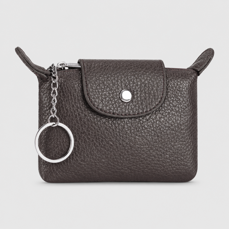 Faux Leather Zipper Coin Pouch