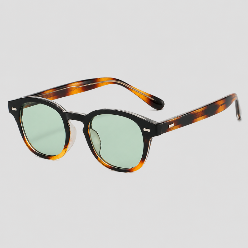 Vintage Round Rivet Decor Sunglasses
