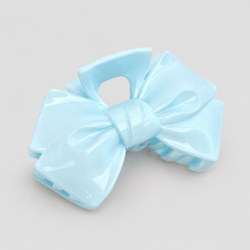 Pastel Blue Big Bow Hair Claw Clip
