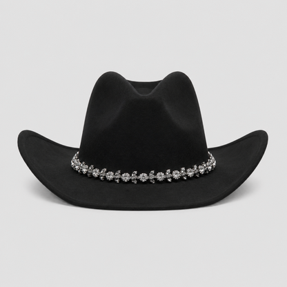 Black Western Cowboy Rhinestone Band