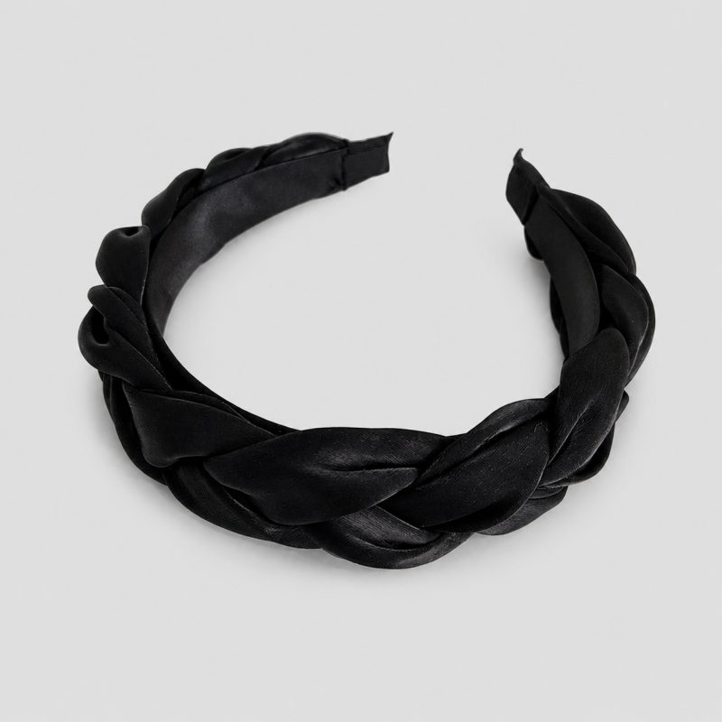 Soft Satin Braided Wide Headband