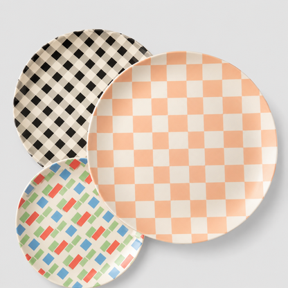 Gingham Dinner Plate