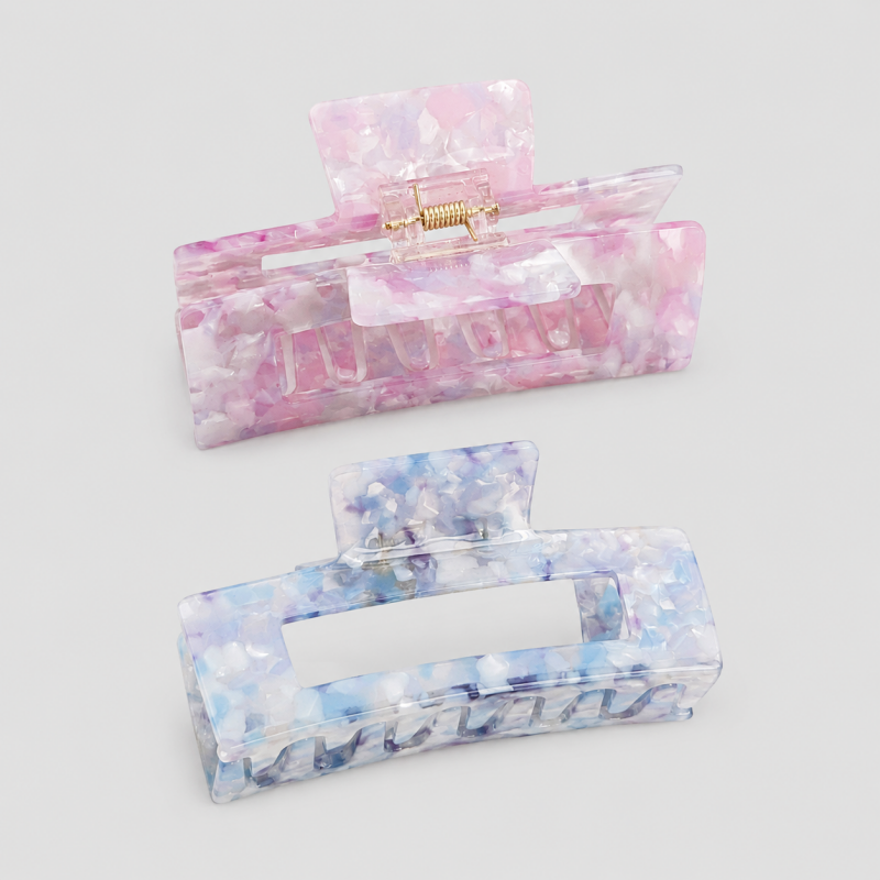 Rectangle Iridescent Hair Claw Clip