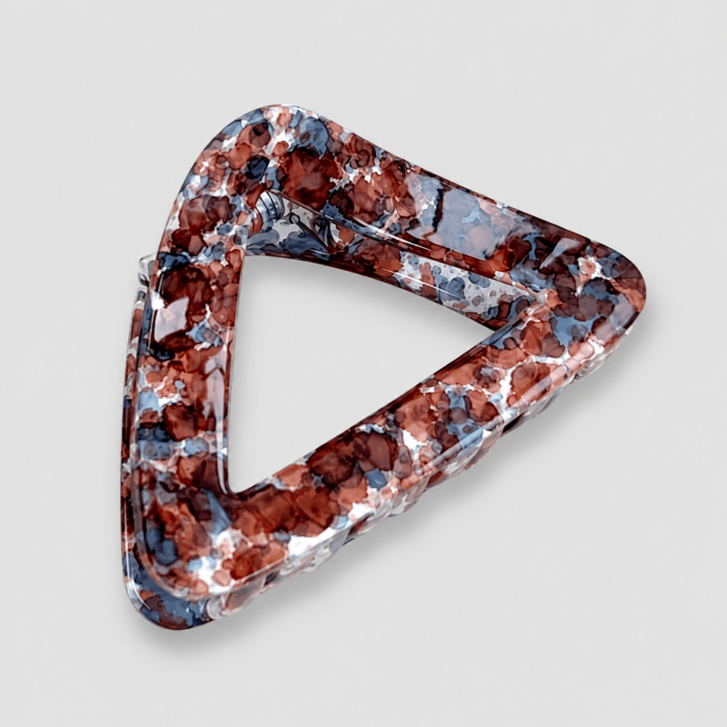 Hollow Triangle Marbled Hair Claw Clip