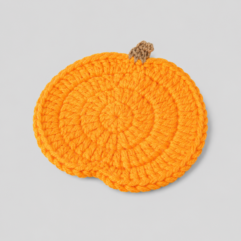 Hand Crocheted Halloween Pumpkin Coaster