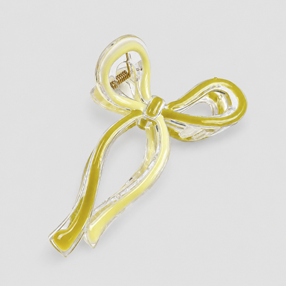 Two-Tone Transparent Bow Hair Claw Clip