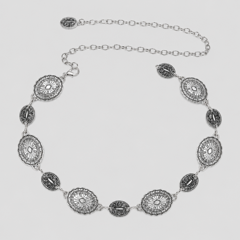 Western Concho Antique Gold Waist Chain Belt