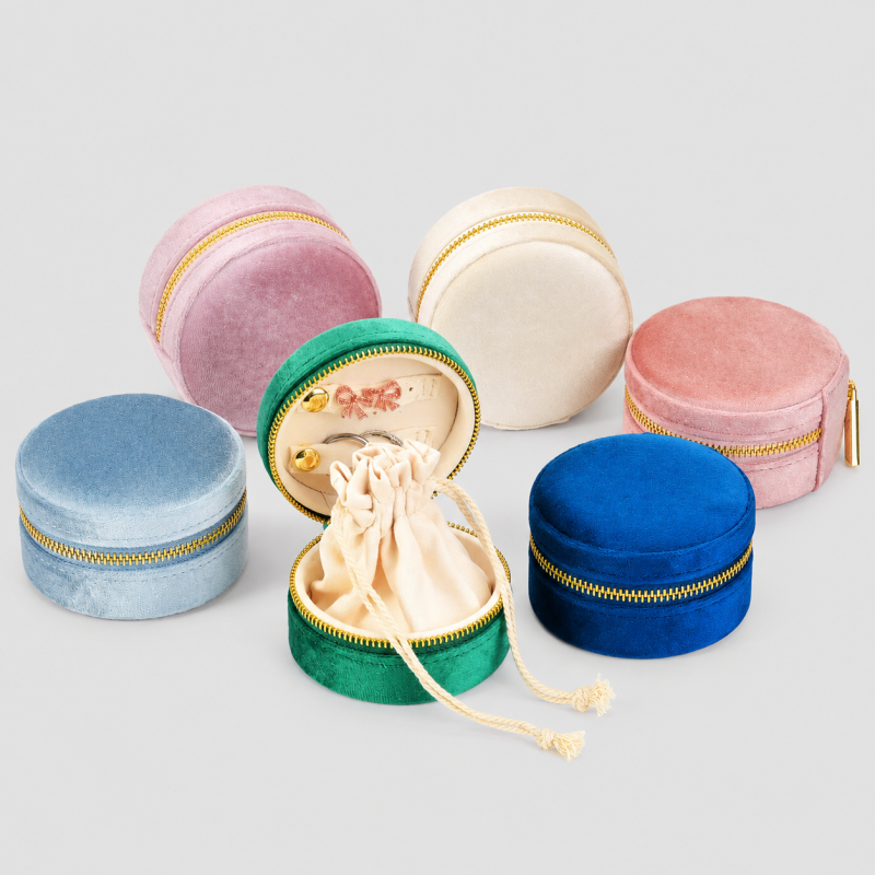 Round Velvet Jewelry Box