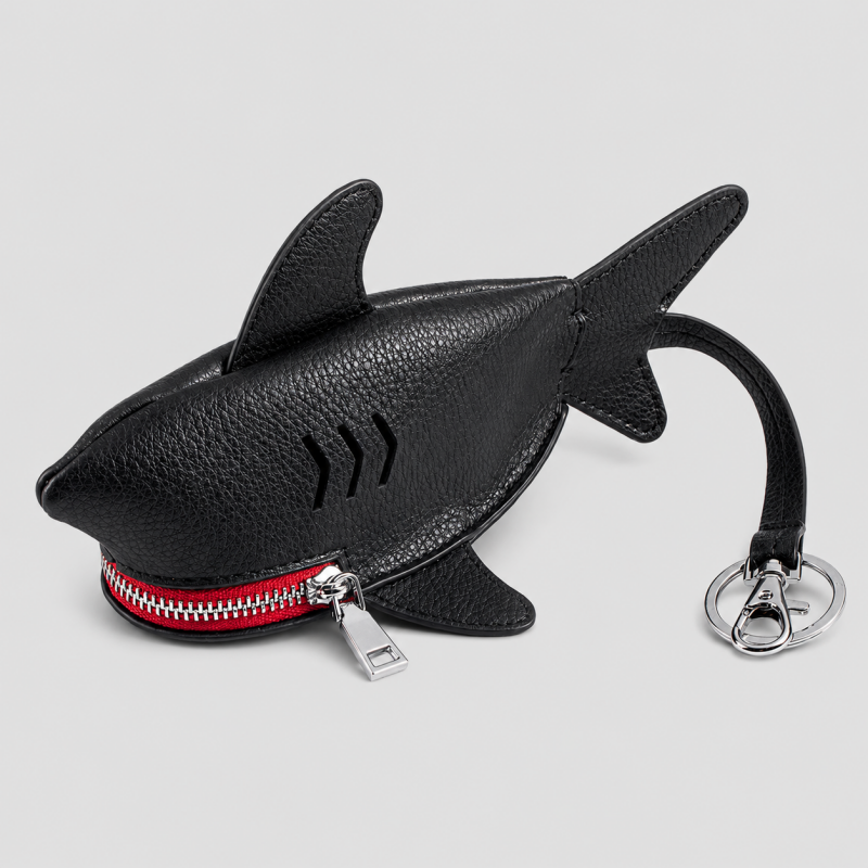 Faux Leather Shark Coin Pouch