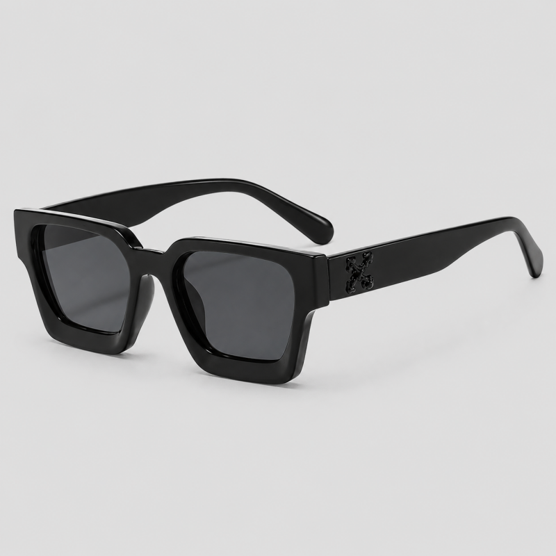 Thick Square Cross Logo Decor Fashion Sunglasses