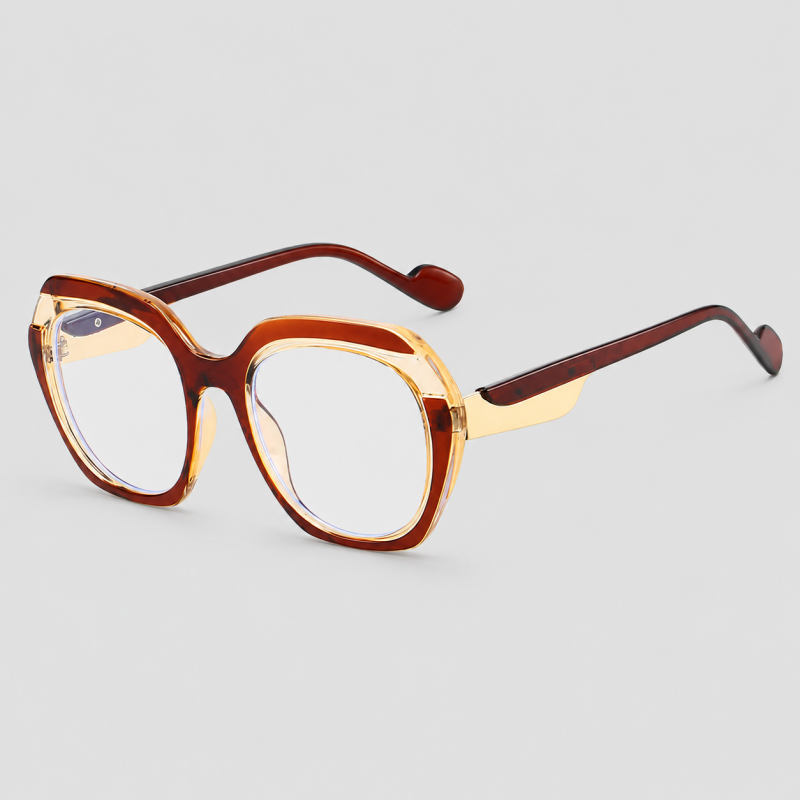 Oversized Two-tone Geometric Square Gradient Lens Sunglasses