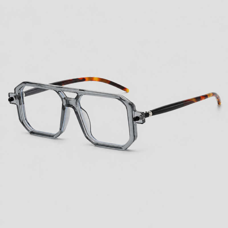 Double Bridge Pilot Square Glasses