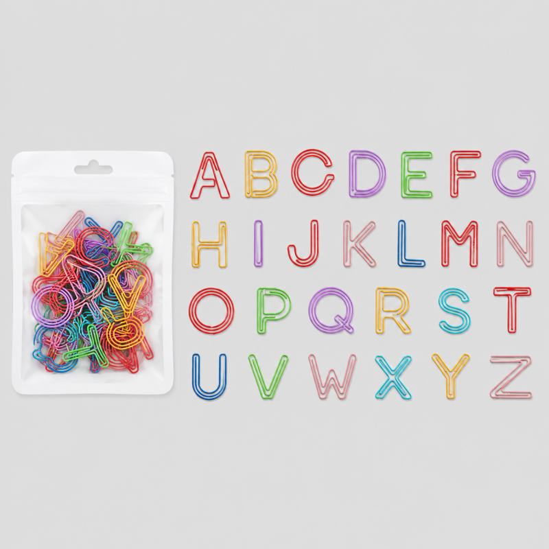 Alphabet Letter Shape Metal Paper Clips Set
