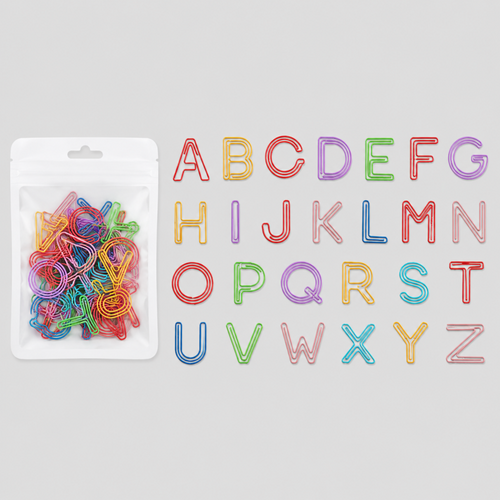 Alphabet Letter Shape Metal Paper Clips Set