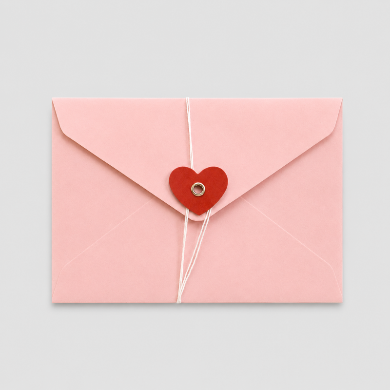 10PCS Retro Kraft Paper Heart Tie Sealing Envelopes