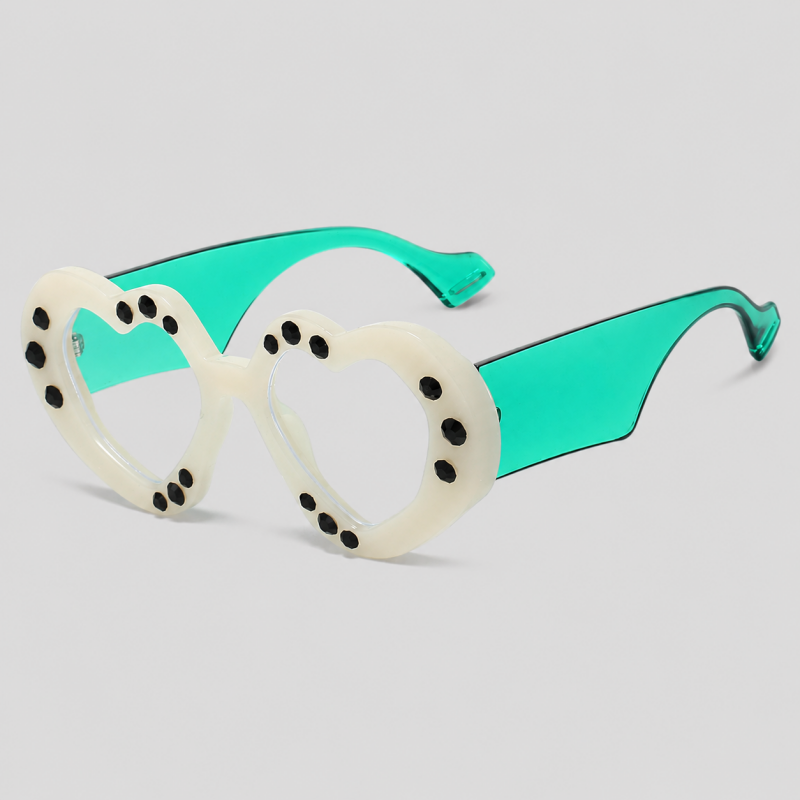 Heart-shaped Full Rhinestone Inlay Party Trendy Sunglasses