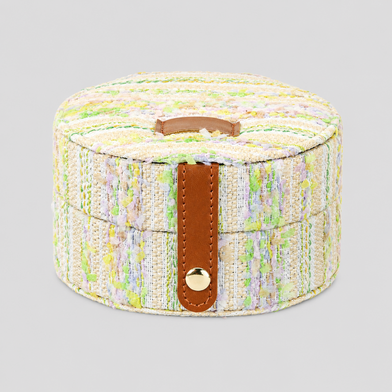 Tweed Round Jewelry Box