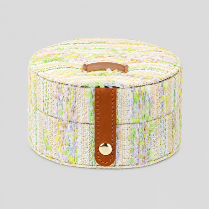 Tweed Round Jewelry Box