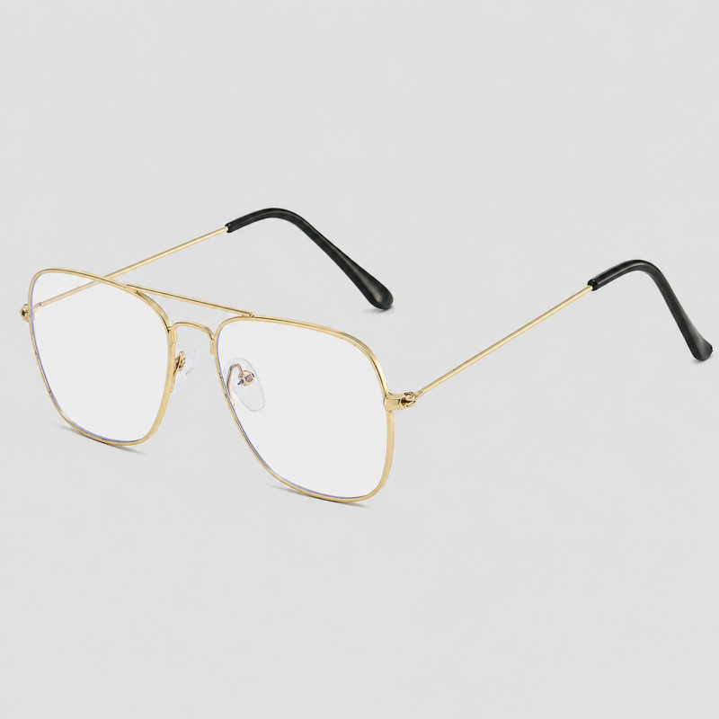 Double Bridge Metal Pilot Fashion Sunglasses