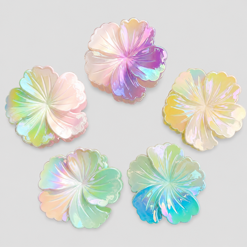 Iridescent Five-Petal Flower Hair Claw Clip