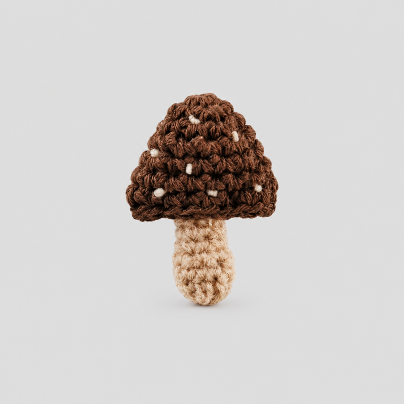 Crochet Mushroom Faux Wool Brooch