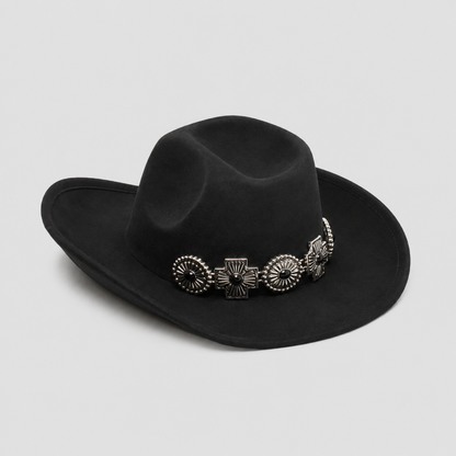 Heavy-duty Faux Suede Hardware Cowboy Hat