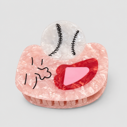 Sports Tennis & Baseball Acrylic Shark Hair Claw Clip