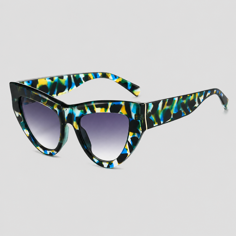 Thick Oversized Cat Eye Gradient Lens Vintage Sunglasses
