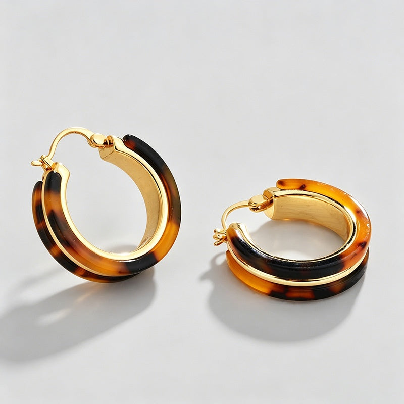 O-Shape Resin Click Hoop Earrings