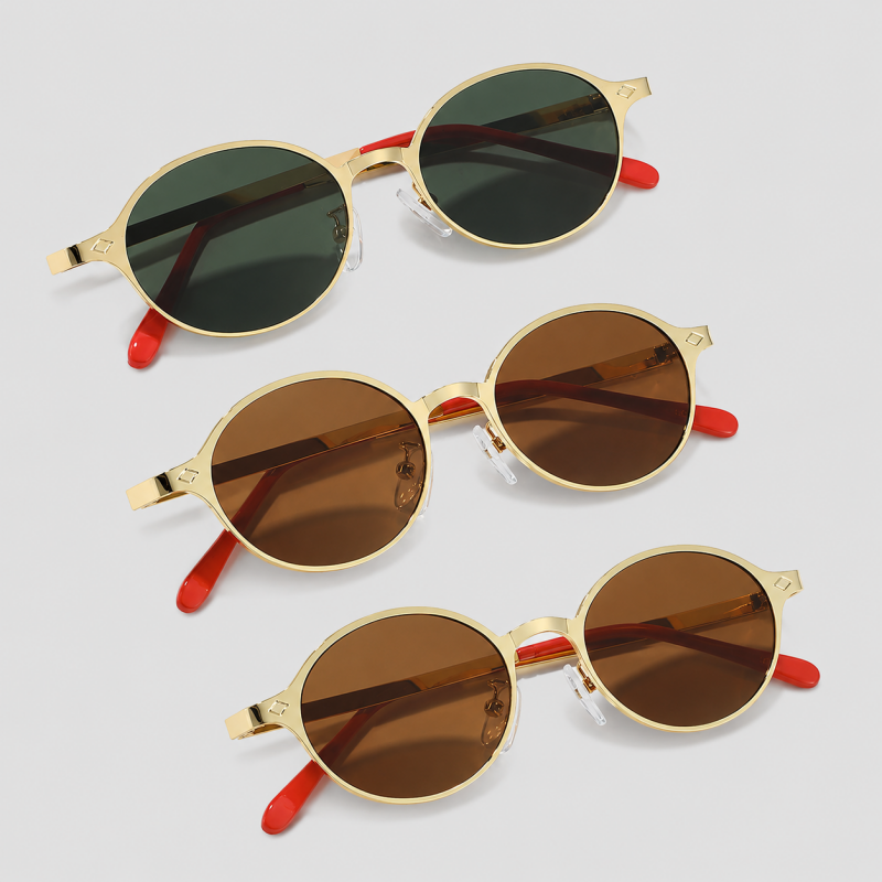 Slim Oval Metal Fashion Sunglasses
