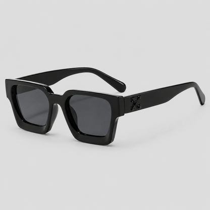 Thick Square Cross Logo Decor Fashion Sunglasses